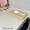 OAIQNUJ Travertine Stone Tray for Coffee Table, 12 x 8