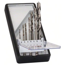 Bosch 2607019923 Woodworking Drill Bit Set (7 Pieces, Hex Shank, 0.25 inch (6.35 mm), 0.4 inch (9 mm) Groove Shank