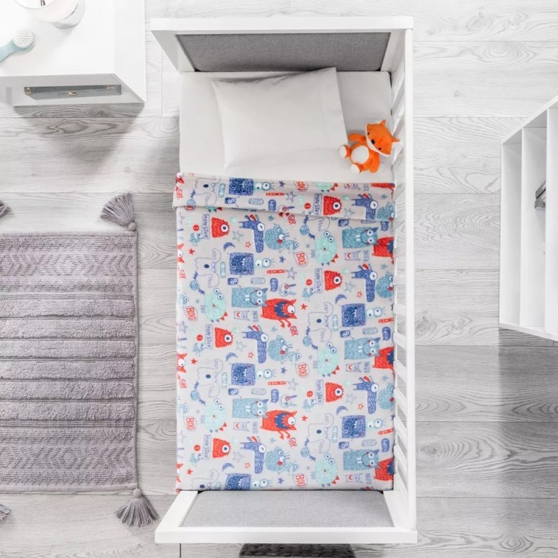 Vianney Cobertor Ligero Monsters + Peluche Para Bebe Niño Vianney