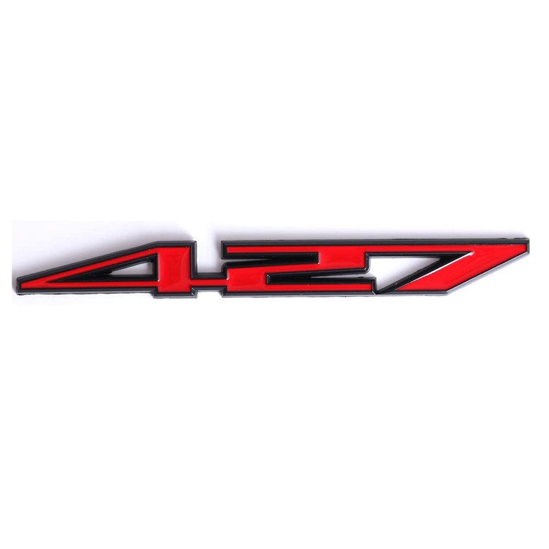 2X 427 Aluminum Emblem Badge Decal Red & Silver for