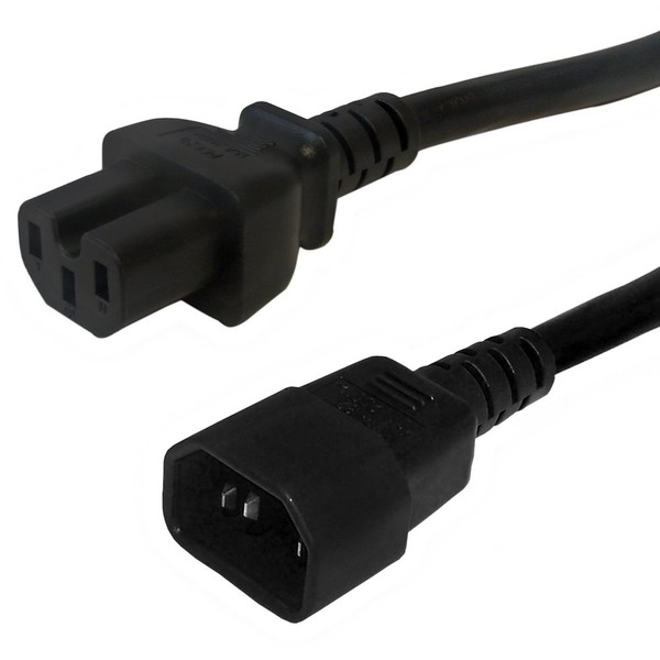 3ft IEC C14 to IEC C15 Power Cable - 14AWG