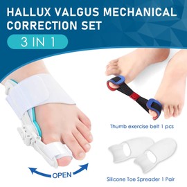 Aubeifou Hallux Valgus Korrektoren Fixierplatte,Verstellbare Hallux Valgus Schiene,Elastischer Ballenzeh-Korrektor,Orthopädische Ballenzwinge,Bunion Corrector für Frauen und Männer