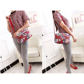 Plus Nao Plus Nao Women's Shoulder Bag, Canvas, Elegant, Floral Pattern, Mini, Smaller, Crossbody Bag, Bag, Storage for Small Items, navy