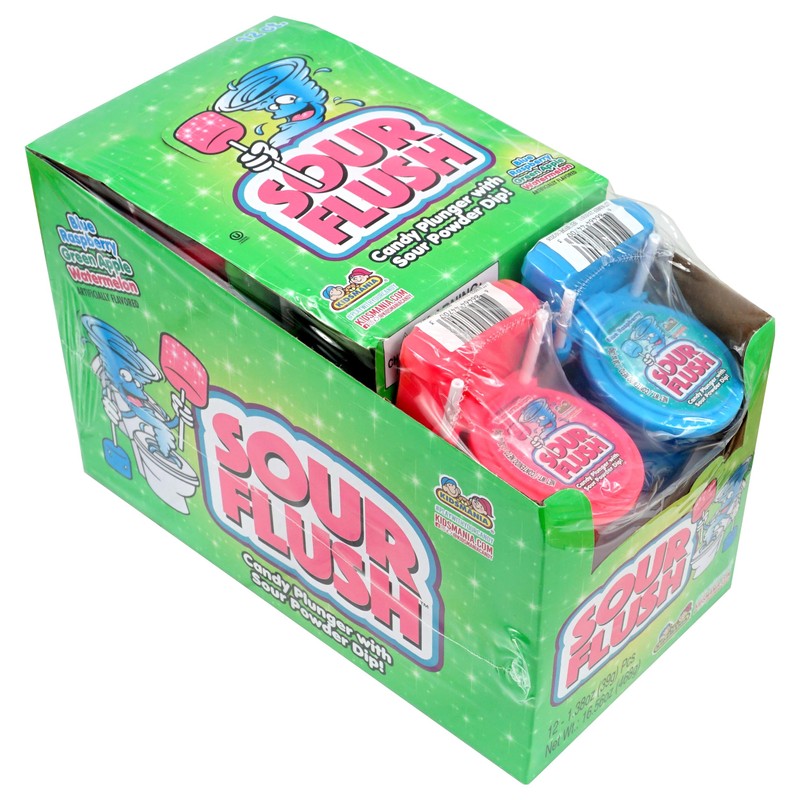 Sour Flush Toilet Candy, 12 Pack, 3 Assorted Flavors, Toilet