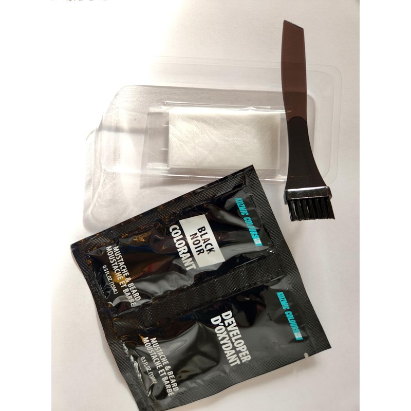 Kozmic Colours Mustache & Beard Dye for Men, Black, Easy