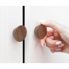 Pack of 6 Wooden Furniture Knobs - Round Shape - 1.6 Inch Diameter - Cabinet Handles Furniture Handles for Kitchen Cabinets, Knob for Cupboard, Drawer Knobs, Cabinet Knobs, Wooden Handles for Cabinets