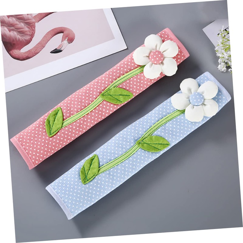 TEHAUX Elegant Kitchen Handle Covers 4pcs Refrigerator Handle Covers Fingerprint
