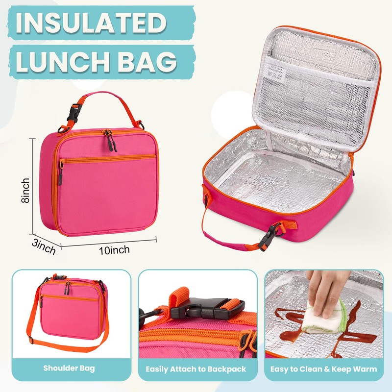 PIQUEBAR Kids Lunch Bento Box with 8oz Thermo Ice Pack