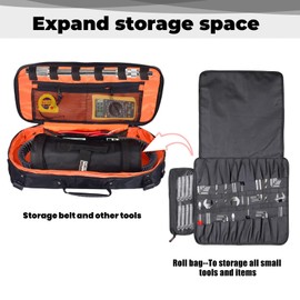 20" UTV Drive Belt Storage Bag, Large Capacity Roll Bar Storage Bag Waterproof Heavy Duty Tool Bag with Reflective Strip Compatible with All UTV ATV