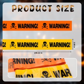 Prebafo 2 Pack Halloween Caution Tape Decoration 3 Inch x 39.4 Feet Scary Warning Tape for Indoor Outdoor Crime Scene Party Haunted House Decorations