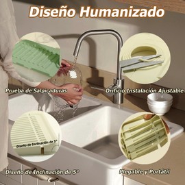 Yeeclot Tapete para Fregadero de Cocina, para Grifos de 3.5-6 cm de diámetro, Alfombrilla Silicona Absorbente, Protector de Grif, Alfombrilla para Fregadero, para Cocina y Baño