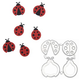 hinana Cute Ladybug Metal Die Cuts,Two Types Ladybugs Cutting Dies Cut Stencils for DIY Scrapbooking Album Decorative Embossing
