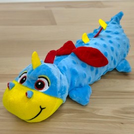 MIJOMA Plüsch-Hundespielzeug Drache – Quietsch- und Knistergeräusche für freudvolles Spielen, Robuster Polyester, Kuschelig (Blau)