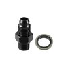 Hihaha Fuel Fitting with Washer/Inner Fuel Line Male Flare Adapter for Car/Durable Aluminum Alloy Metric M10x1.0 to 4AN Male Flare Adapter / 1 Set Black