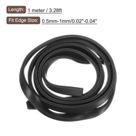 sourcing map U Channel Edge Trim, 3.3ft Length Rubber Guard Seal Strip Edge Protector Flat Type Fit for 0.5-1mm Edge, (5/32" W x 5/16" H) Black
