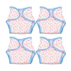 Medylove Reborn Doll Accessories 4 Pieces Pink Heart Print Diapers for 17-22 inch Reborn Baby Doll Cloth Diapers Reusable Underwear