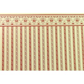 Melody Jane Dolls House Miniature Print 1:12 Scale Red Cream Regency Stripe Wallpaper