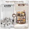 2 Pack 2 Tier Lazy Susan Organizer Wooden Rotating Spice