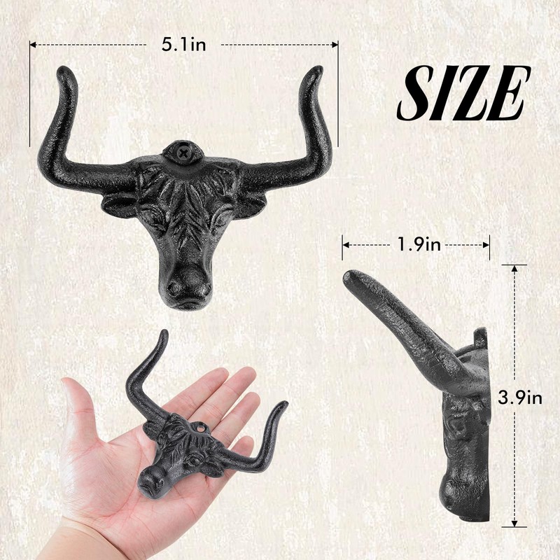 Cowboy Hat Rack for Wall,Modern Metal Cast Iron Cowboy Hat