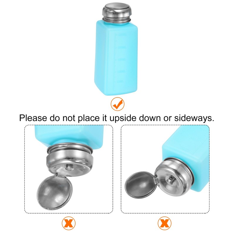 sourcing map 2pcs Solvent Alcohol Dispenser 250ml(8.5oz) Push Down Liquid