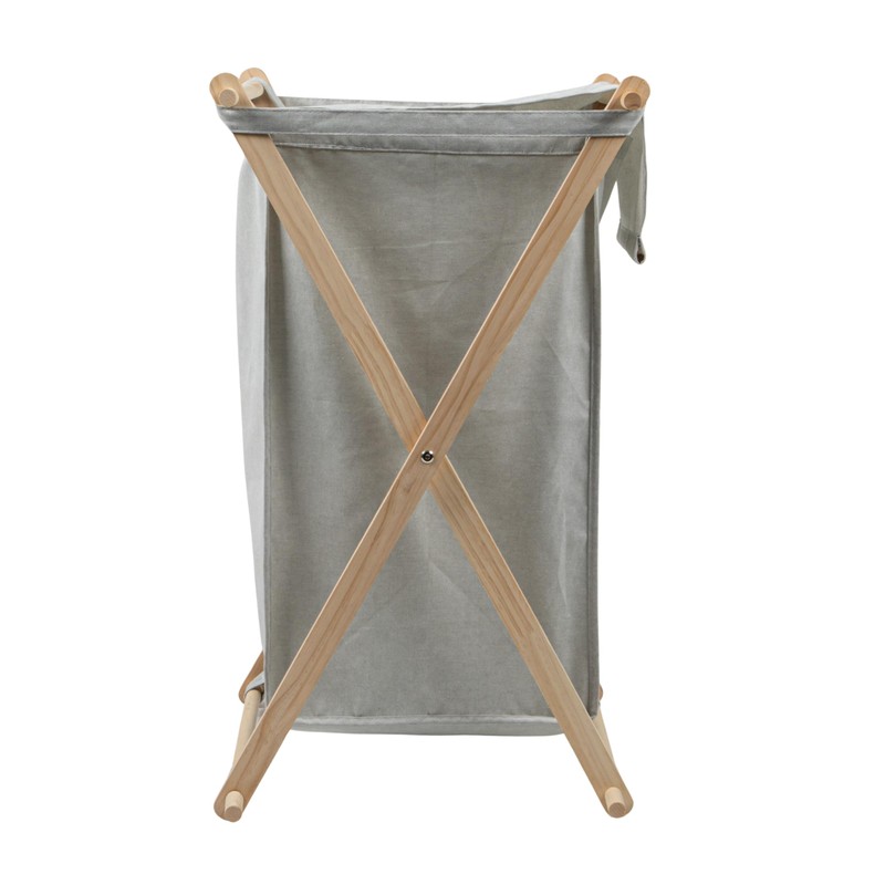 Household Essentials X-Frame Wood Laundry Hamper, Folding Wood Frame with