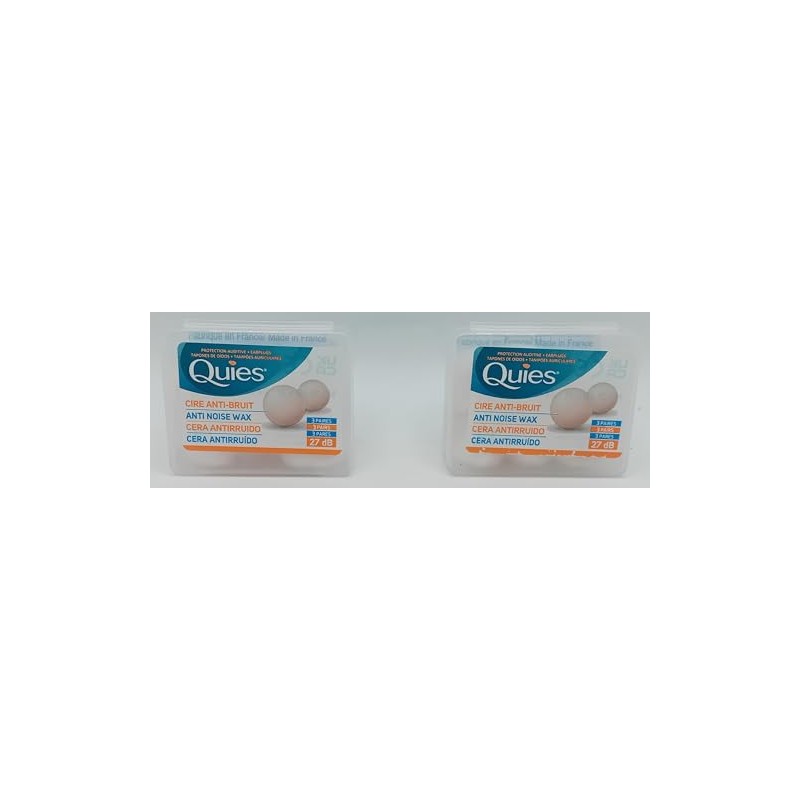 Quies Anti-Noise Wax Earplugs - 6 Plugs (3 Pairs) x2
