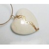 Kintsugi Large 1" White Howlite Broken Heart Mended with 23k