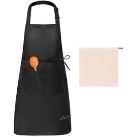 Viedouce 2-Pack of Waterproof Cooking Aprons with Pockets, Adjustable Kitchen and BBQ Aprons