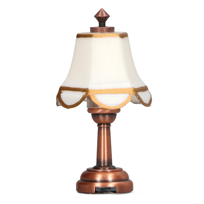 Miniature Lamp 1/12 Scale White 6cm Overall Height Battery Operated