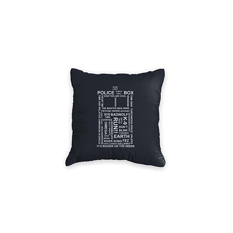 Tardis Black Cushion Cover 50 cm x 50 cm 100%
