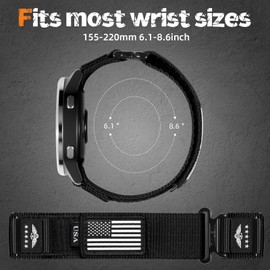 22mm Watch Band Compatible with Garmin Venu 3 Watch Bands/Vivoactive 4/ Venu 2, Nylon Soft Sport Hook&Loop Clasp Wristband Strap Accessories for Forerunner 265/255/255 Music Watch Men Women