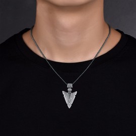 CHENGHONG Wolf Necklace 925 Sterling Silver Viking Necklace Wolf Head Amulet Ornaments Vegvisir Pendant Viking Jewellery for Men Women, Sterling Silver