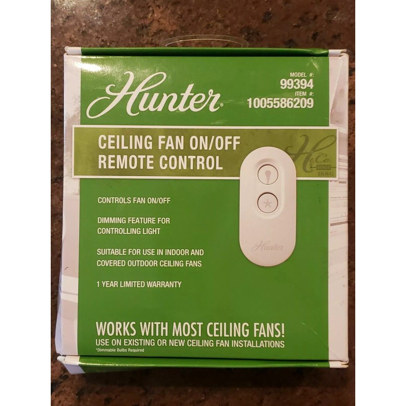 Hunter Model 99394 Ceiling fan remote control and receiver