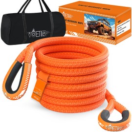 VOETIR 1-1/8'' x 30ft Kinetic Recovery Rope, 40980lbs Tow Strap Heavy Duty Offroad Recovery Kit, Towing Strap for Trucks, Jeep, Vehicle, UTV, ATV, SUV