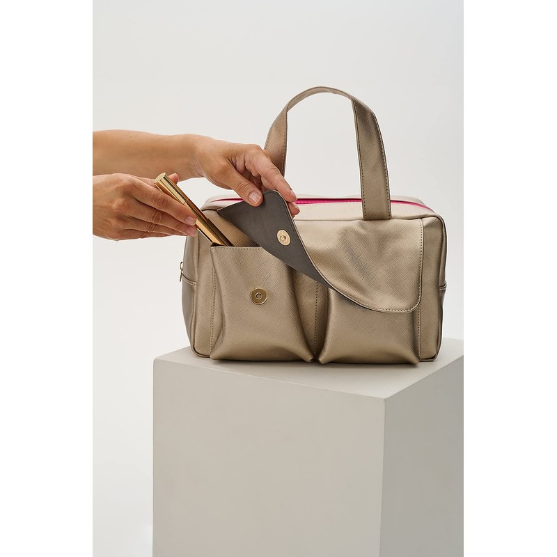 Victoria Green 'Iris' Carry All Wash Bag in Gold