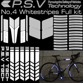 Stripe Full Kit Bicycle Reflector Kit Reflective for Night and Adverse Weather Visibility P.S.V Technology (White)