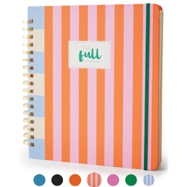 The Full Planner 2025 Special Edition in Orange Pink - Goal Setting, Habit Tracking, Monthly & Weekly Planning, Dated Jan-Dec, 180° Lay-Flat Spiral, Premium 120 GSM Paper