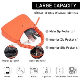 Emperia Braided Top Handle Shoulder Bag For Women, Trendy Designer Small Hobo Tote Handbag_Orange