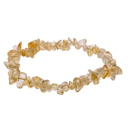 Steinfixx Gemstone Chip Bracelet 18 cm Made of Citrine - Protective Stone for Pure Joie de vivre - Brazil - Handmade - Elastic - Highest Quality - in Organza Bag, One size, Citrine, Citrine