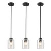 KLSS Black Pendant Lights Kitchen Island - Seeded Glass Pendant