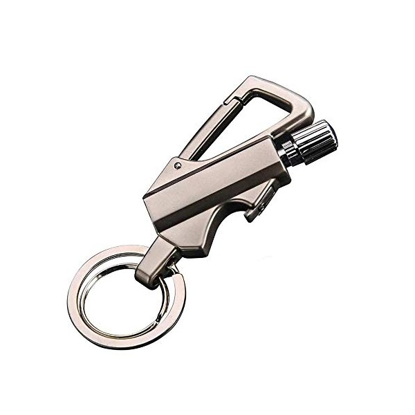 BIASTNR Permanent Metal Lighter, Lighter Keychain Outdoor, Emergency Survival Gear with Flint Metal Matchstick Fire Starter Kerosene Refillable Lighter