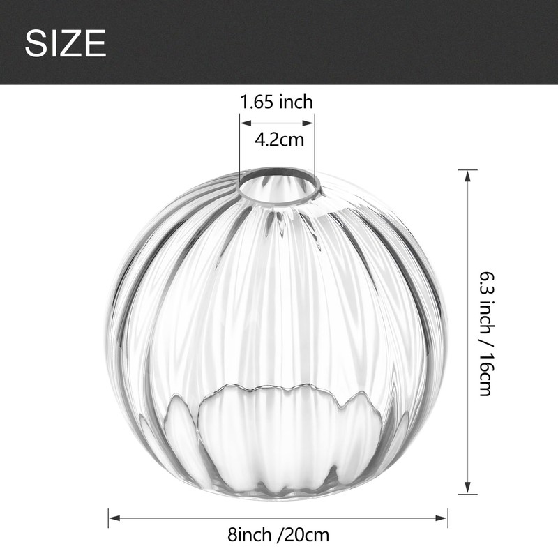 Clear Glass Shade,Replacement Globe & Cover for Lighting Fixture, 8"