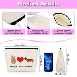 Dachshund Gifts Dog Makeup Bag Dachshund Lover Gifts for Women Puppy Gift for Dachshund Mom Cosmetic Bag Funny Girls Cute Sausage Dog Gift Ideas Dog Lover Gift Dachshund Themed Christmas Birthday Gift