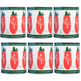 SMT San Merican Tomato Whole Peeled Tomatoes, 28oz (Pack of 6) - Grown in United States