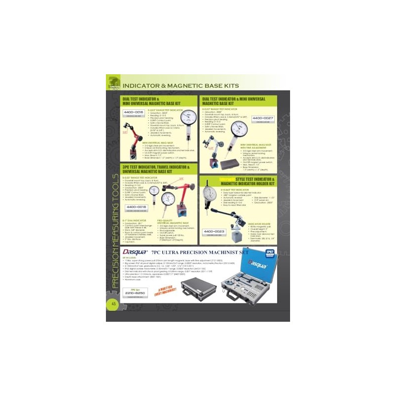 HHIP 4401-0017 1" Dial Indicator and Standard Pro Magnetic Base