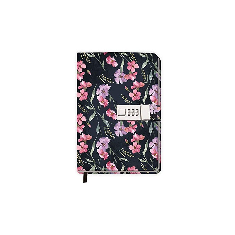 Trötsch Tagebuch mit Zahlenschloss Flowers: Notizbuch Bullet Journal