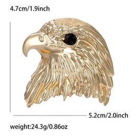 Punk Eagle Head Brooch Pin for Women Men Minimalist Bird Animal Tie Lapel Shawl Pins Clip Sweater Hat Dress Suit Badges Jackets Brooches Fashion Jewelry Clothes Accessories (Gold)