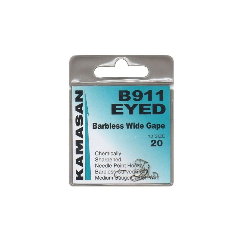 Kamasan B911 Extra Strong Eyed Fishing Hooks - Size 16,