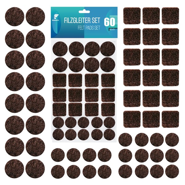 shinfly shinfly Filzgleiter Selbstklebend - 60 Stück Filzgleiter für Stühle