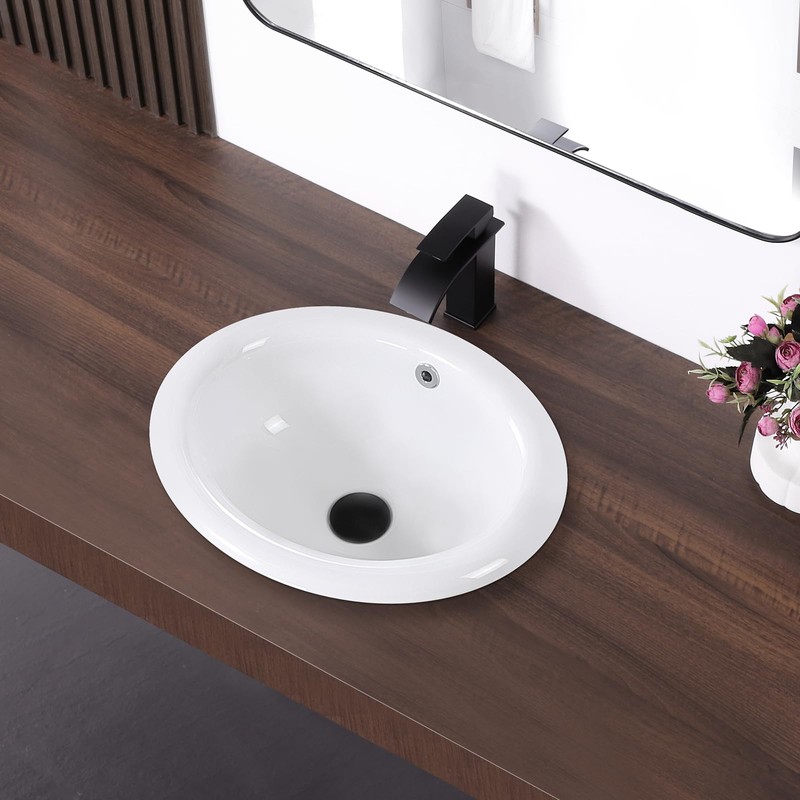 KARAMAG Bathroom Vessel Sink 18'' x 15'' Semi Recessed Bathroom